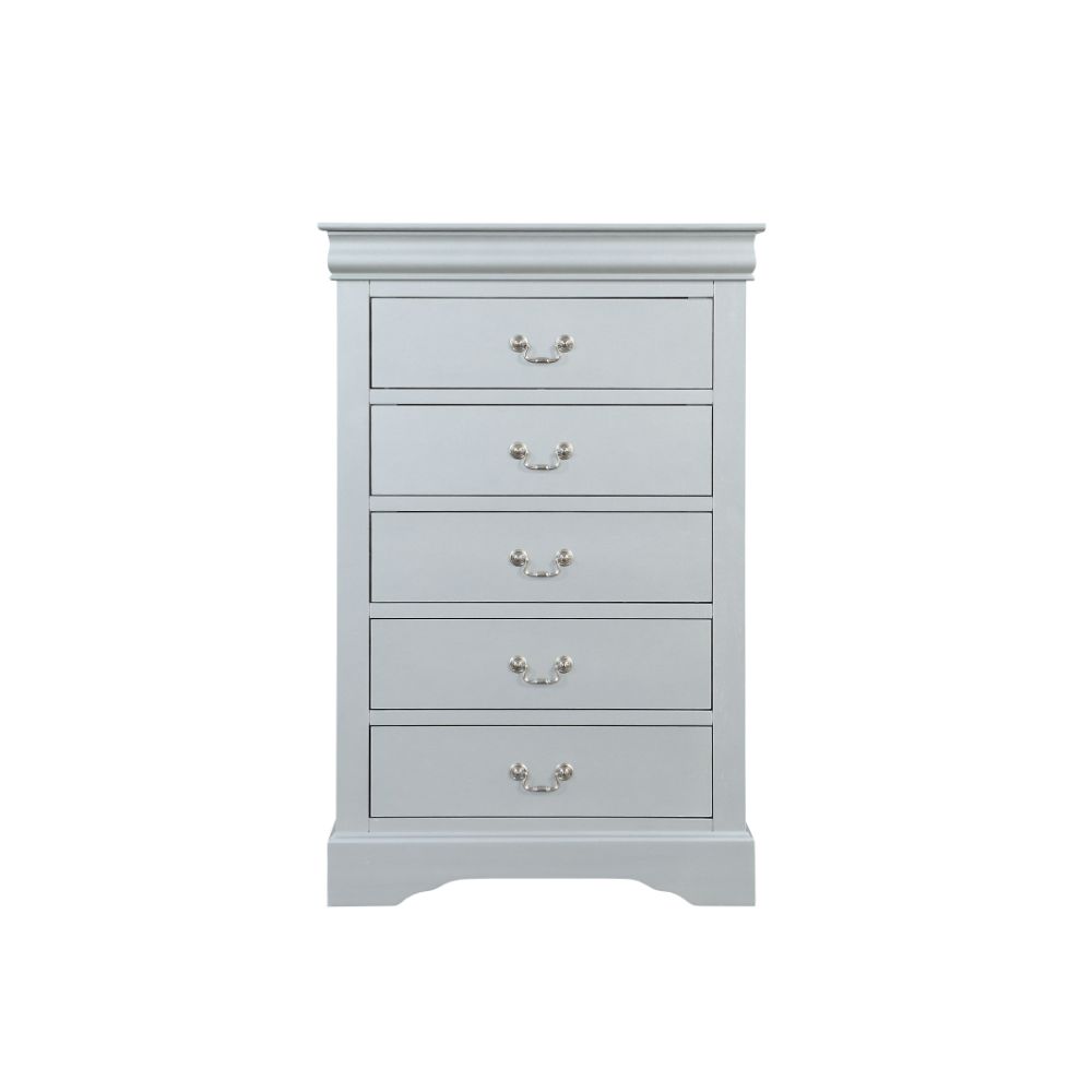 Acme Furniture 25506 Louis Philippe III Chest, Antique Gray New