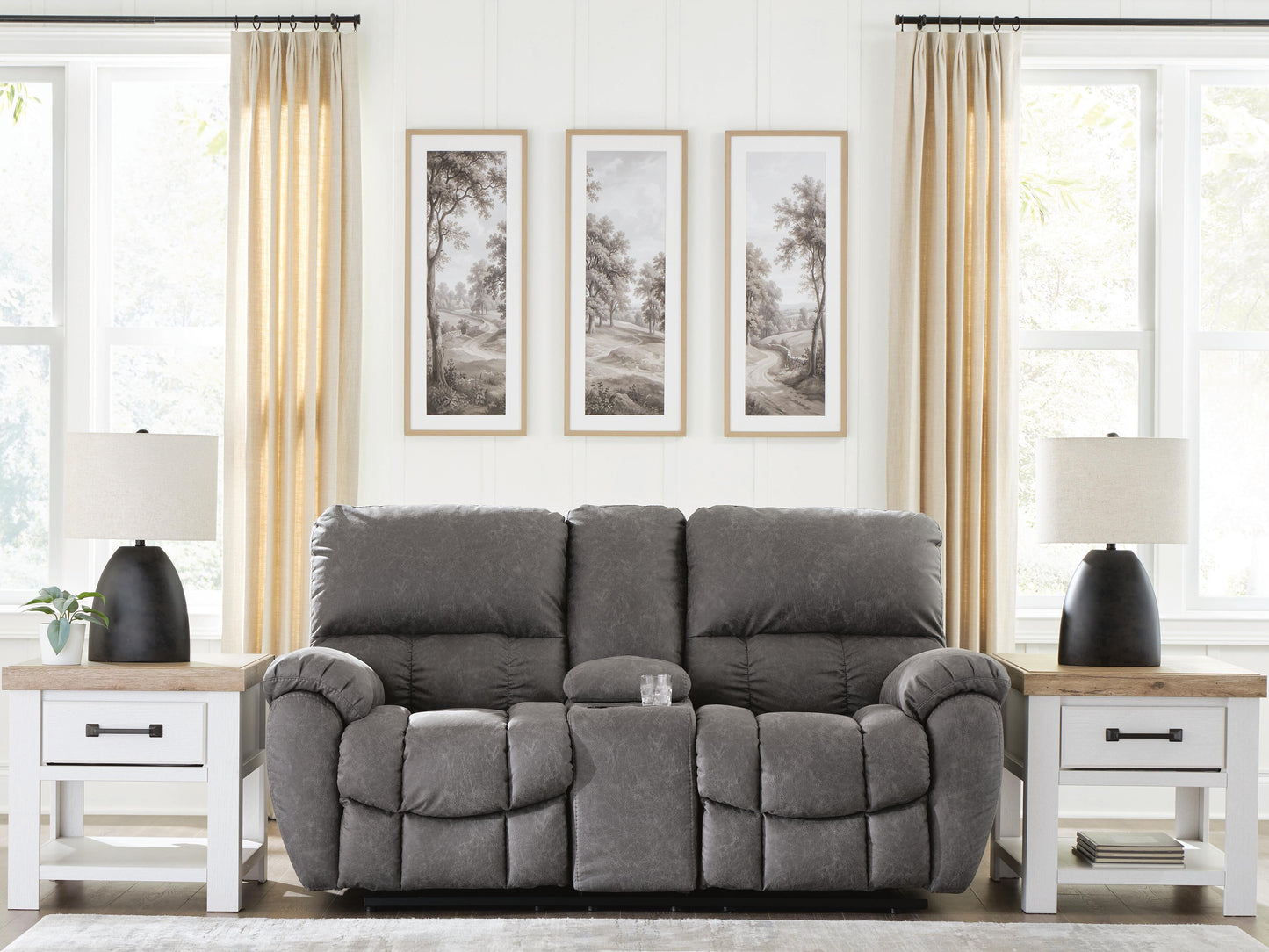 Lakeland Furniture Outlet - Ashley Furniture - Bakerstein Living Room - PWR REC Loveseat/CON/ADJ HDRST - PC1250318