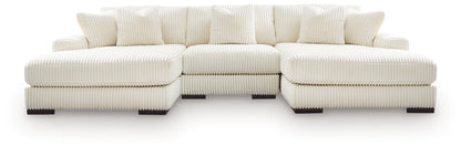 Lakeland Furniture Outlet - Ashley Furniture - Lindyn Sectional - RAF 3-Piece Sectional with Double Chaise / Ivory - 21104S18