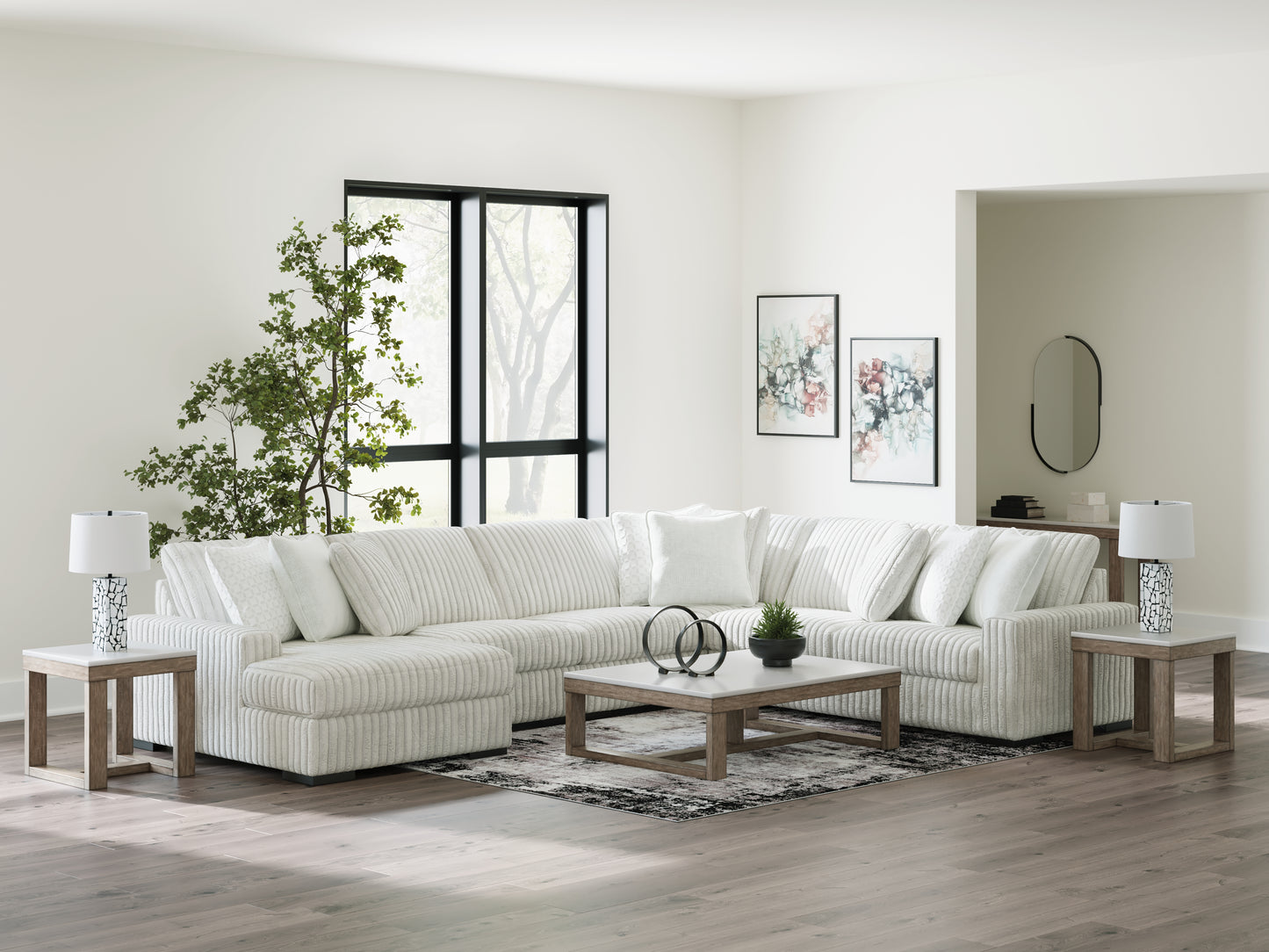 Lakeland Furniture Outlet - Ashley Furniture - Stupendous Sectional - RAF 5-Piece Sectional with Chaise / Alloy - 25903S8