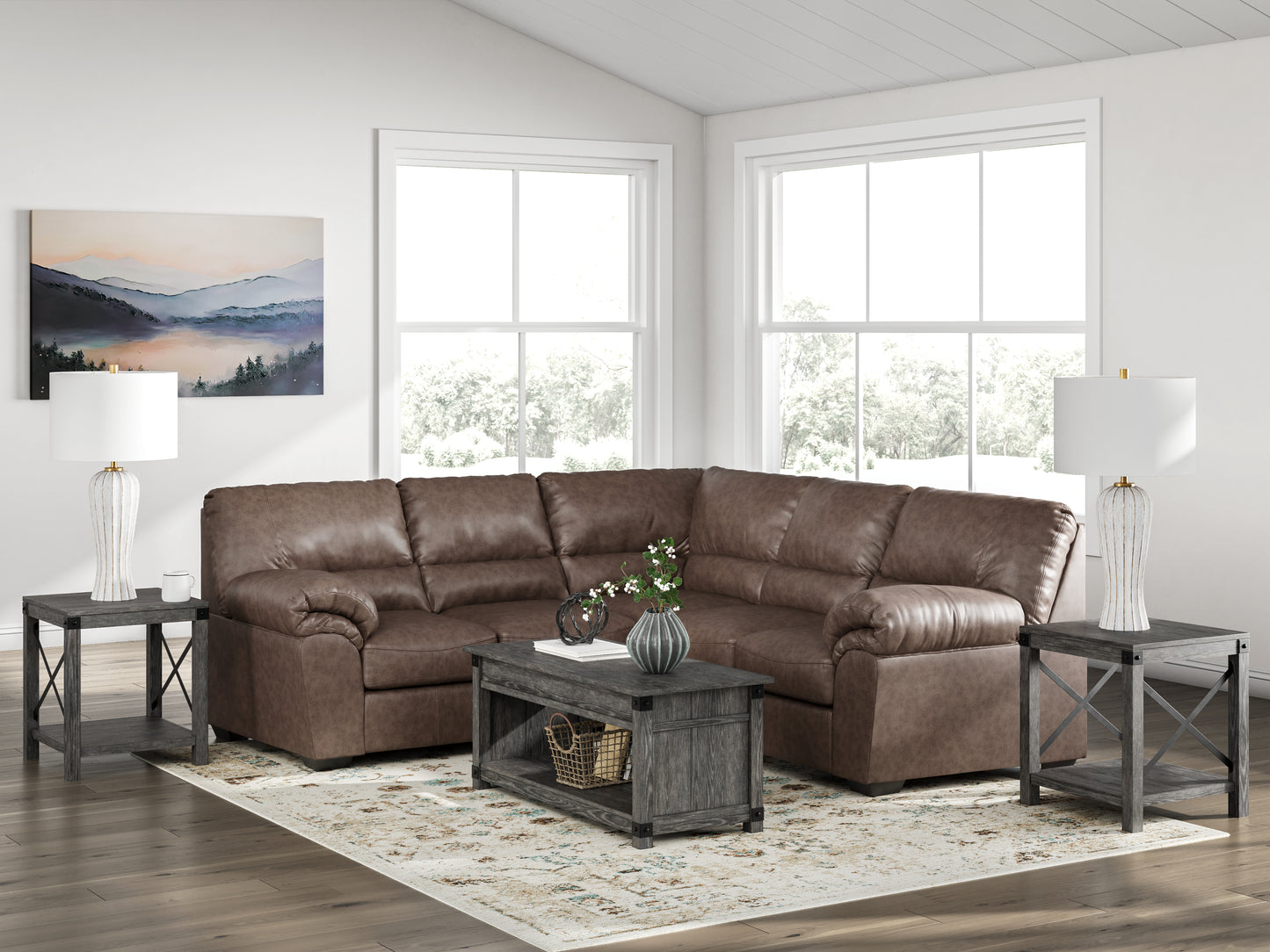 Lakeland Furniture Outlet - Ashley Furniture - WillowBend Sectional - LAF 2-Piece Sectional / Umber - PC27705S2