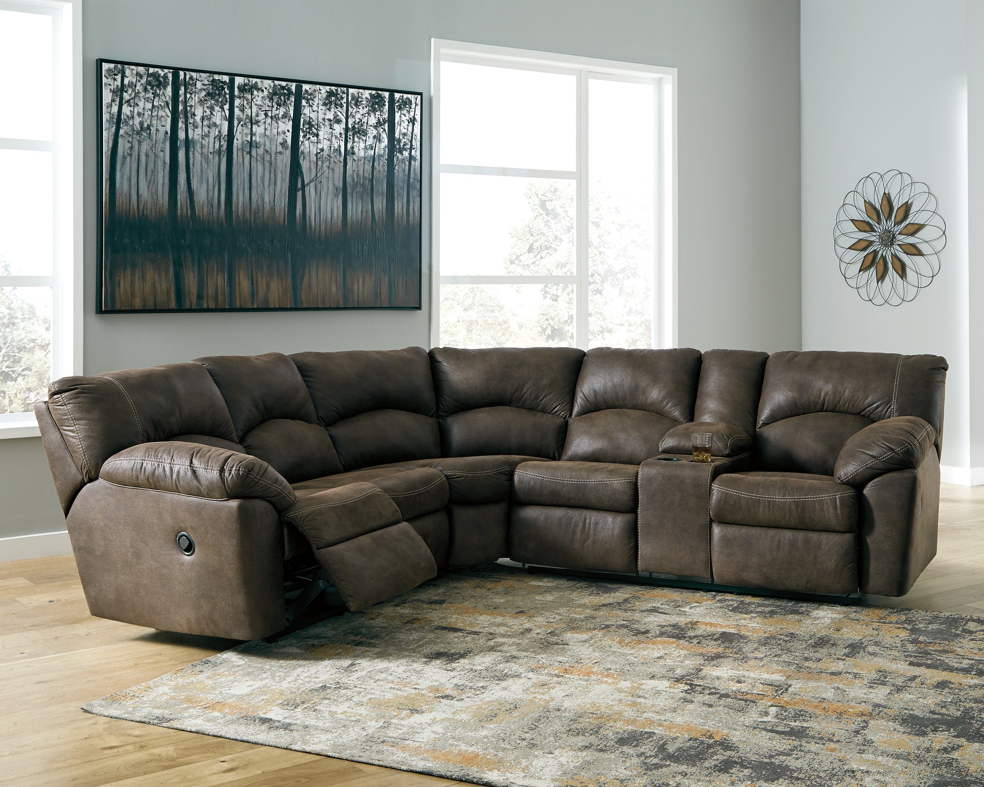 Lakeland Furniture Outlet - Ashley Furniture - Tambo Sectional - 2-Piece Reclining Sectional / Canyon - 27802S1