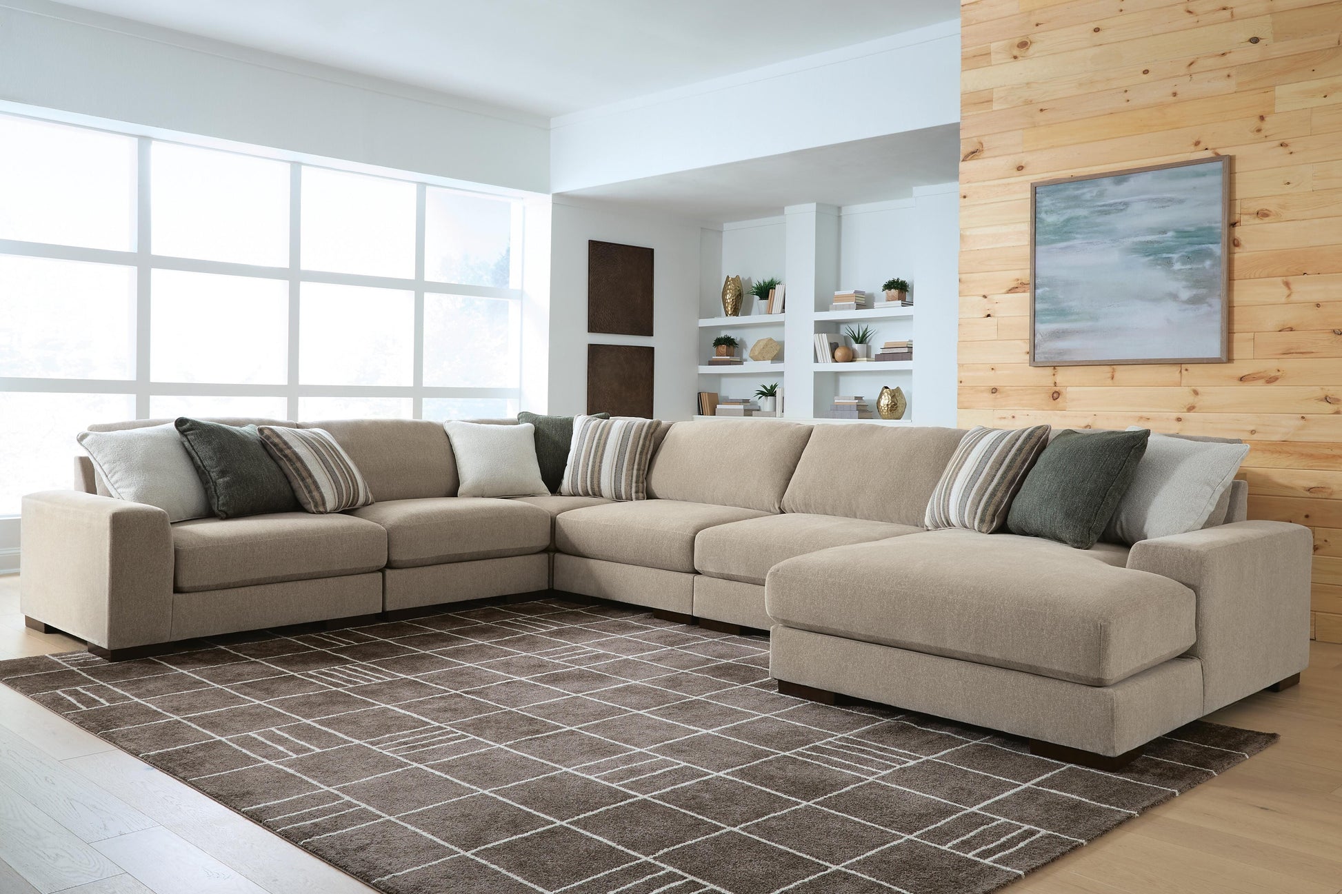 Lakeland Furniture Outlet - Ashley Furniture - Linenhause Sectional - RAF 6-Piece Sectional with Chaise - 31803S15