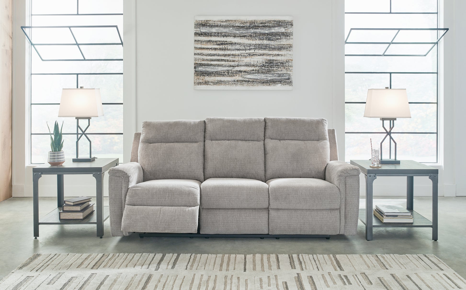 Lakeland Furniture Outlet - Ashley Furniture - Barnsana Living Room - Reclining Power Sofa / Ash - 3320187