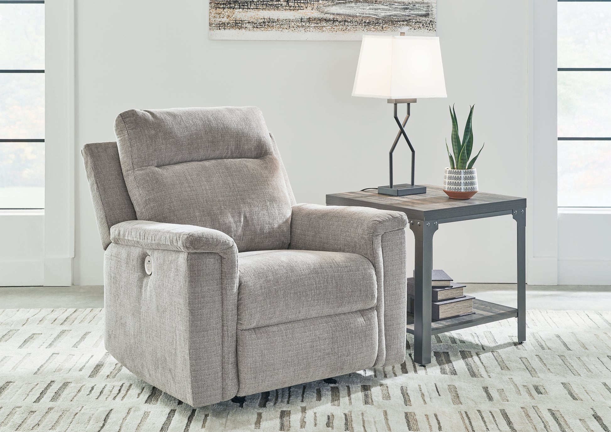 Lakeland Furniture Outlet - Ashley Furniture - Barnsana Living Room - Power Rocker Recliner / Ash - 3320198