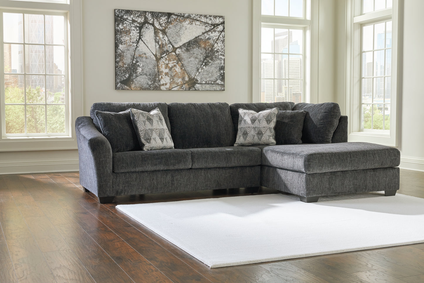 Lakeland Furniture Outlet - Ashley Furniture - Biddeford Sectional - LAF 2-Piece Sectional with Chaise / Shadow - 35504S2
