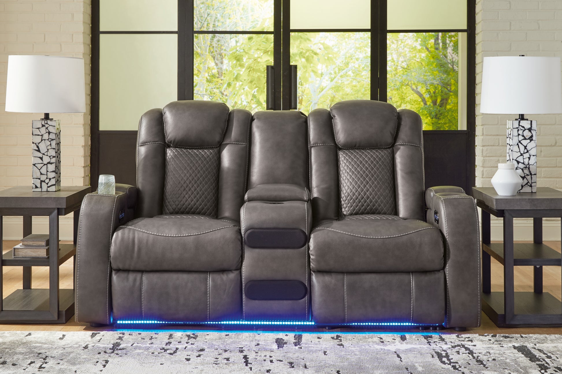 Lakeland Furniture Outlet - Ashley Furniture - Fyne-Dyme Living Room - PWR REC Loveseat/CON/ADJ HDRST - 3660218