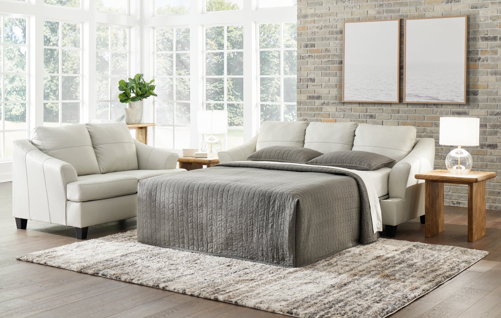 Lakeland Furniture Outlet - Ashley Furniture - Genoa Living Room - Queen Sofa Sleeper / Coconut - 4770439