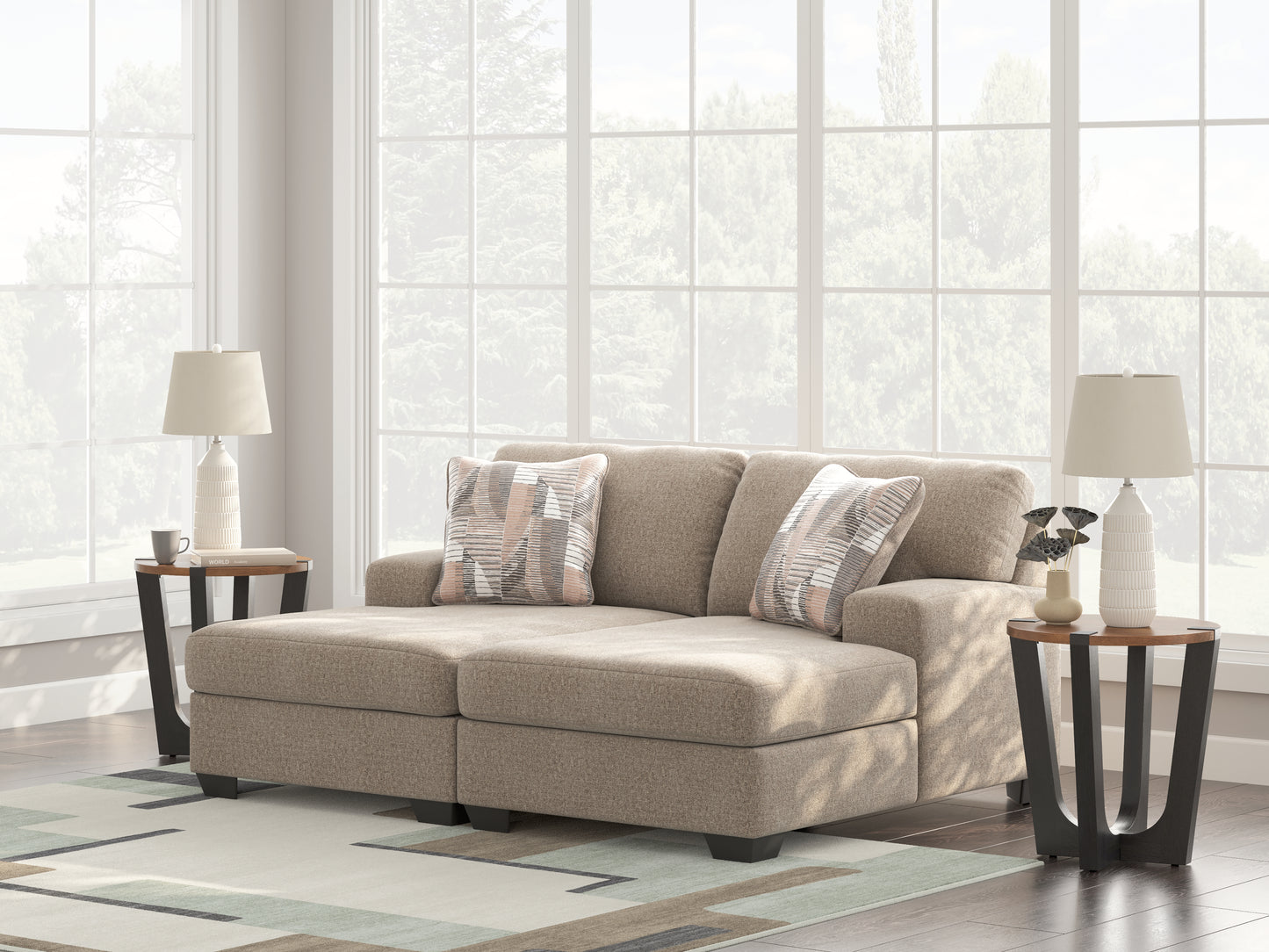 Lakeland Furniture Outlet - Ashley Furniture - Newellen Sectional - RAF 2-Piece Super Chaise / Hemp - 48404S4