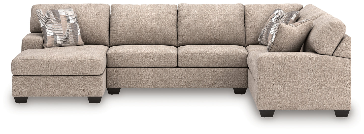 Lakeland Furniture Outlet - Ashley Furniture - Newellen Sectional - RAF 3-Piece Sleeper Sectional with Chaise / Hemp - 48404S5