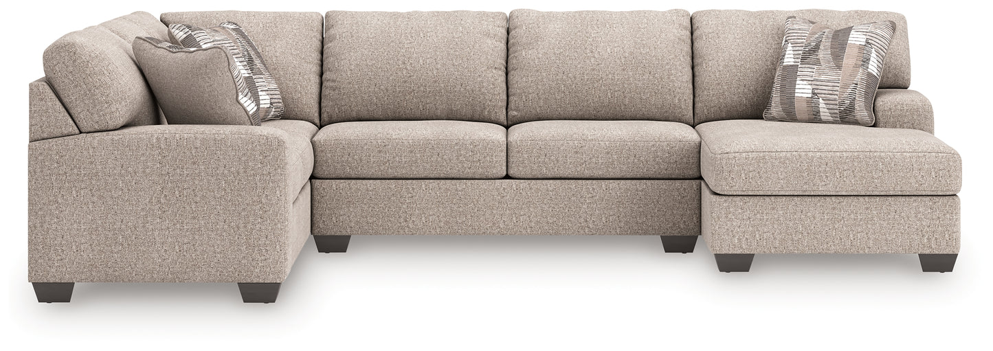 Lakeland Furniture Outlet - Ashley Furniture - Newellen Sectional - LAF 3-Piece Sleeper Sectional with Chaise / Hemp - 48404S6