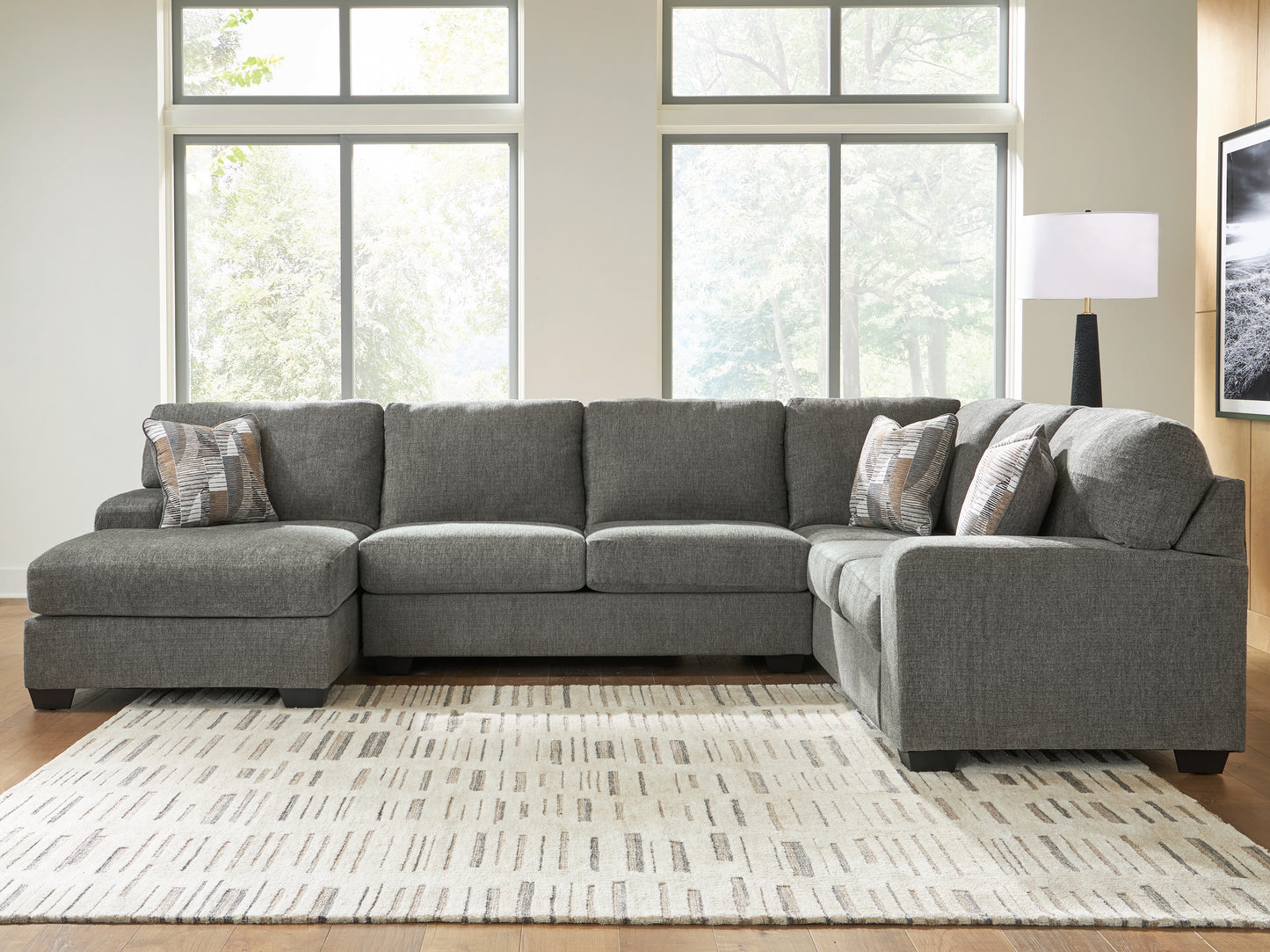 Lakeland Furniture Outlet - Ashley Furniture - Clarington Sectional - RAF 3-Piece Sleeper Sectional with Chaise / Greystone - PC48405S5