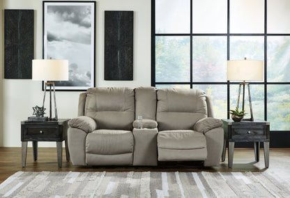 Lakeland Furniture Outlet - Ashley Furniture - Next-Gen Gaucho Living Room - DBL REC PWR Loveseat w/Console / Putty - 5420396