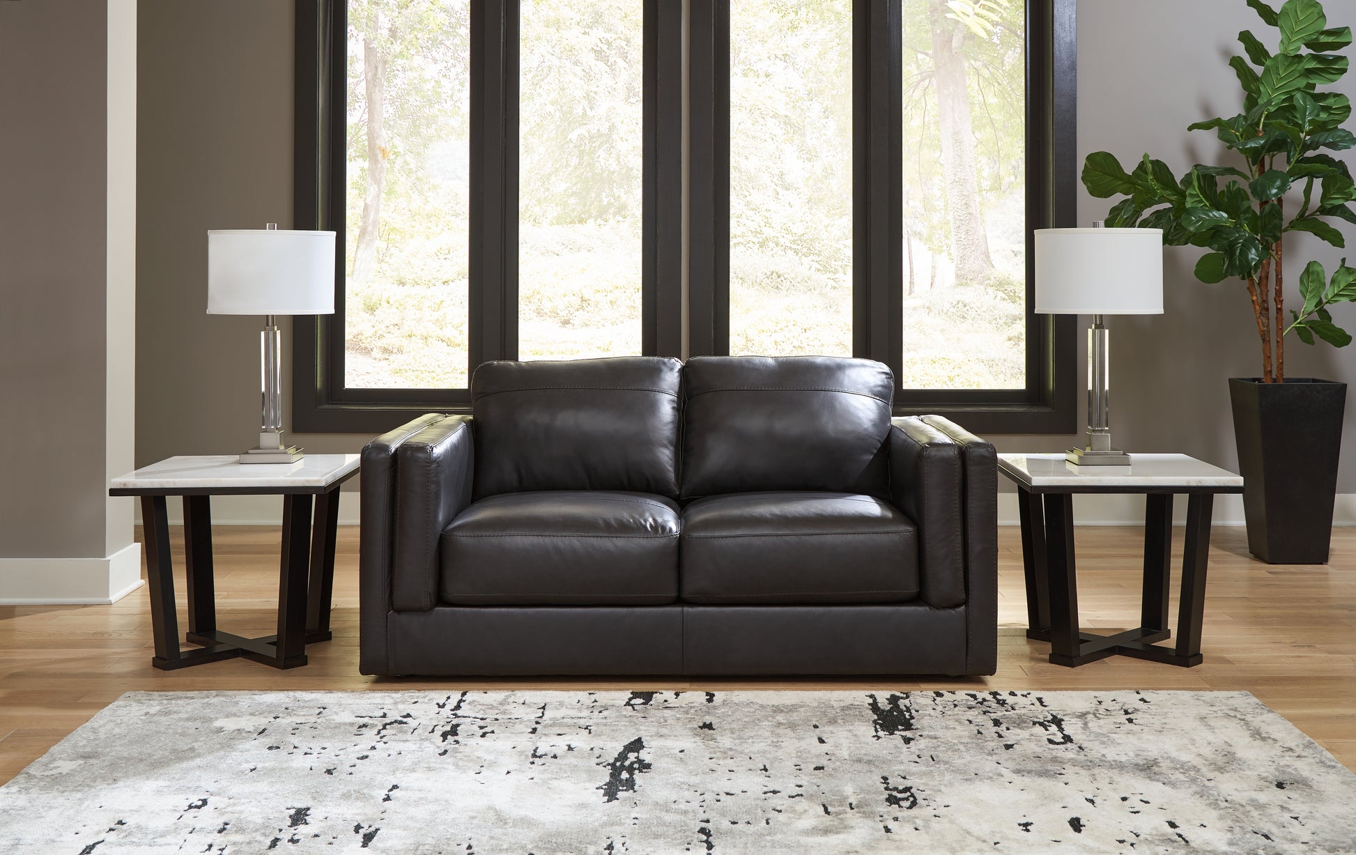 Lakeland Furniture Outlet - Ashley Furniture - Amiata Living Room - Loveseat / Onyx - 5740535