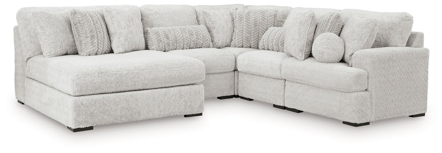 Lakeland Furniture Outlet - Ashley Furniture - Cuddle Plush Sectional - 5-Piece Sectional with Chaise / Arctic - PC59106S11