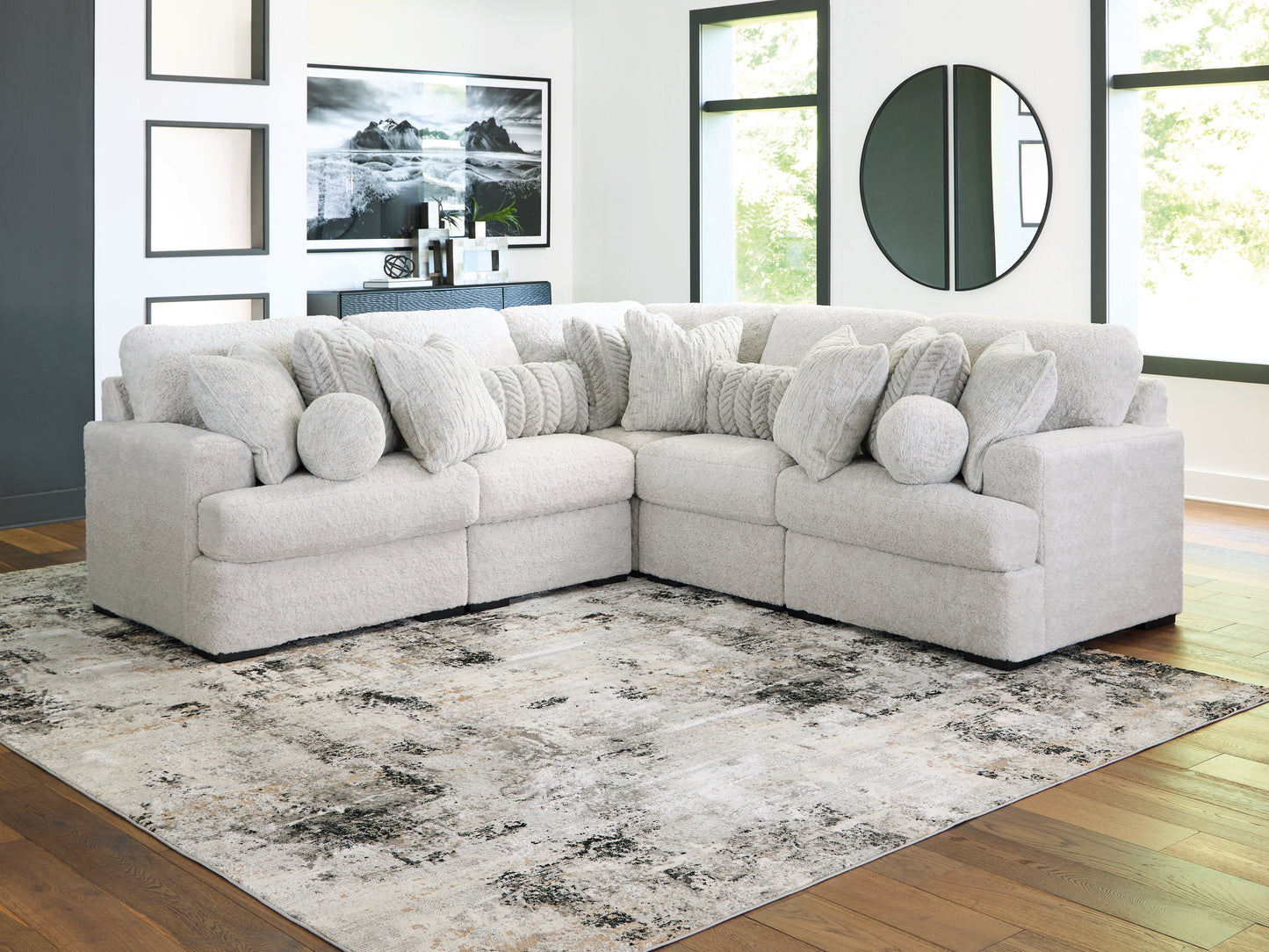 Lakeland Furniture Outlet - Ashley Furniture - Cuddle Plush Sectional - RAF 5-Piece Sectional / Arctic - PC59106S2