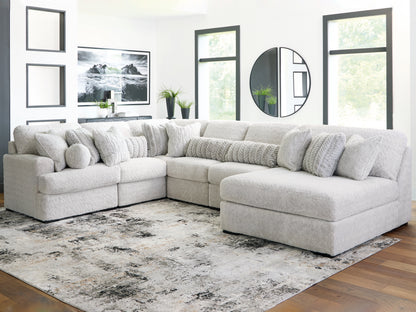 Lakeland Furniture Outlet - Ashley Furniture - Cuddle Plush Sectional - RAF 6-Piece Sectional with Chaise / Arctic - PC59106S3