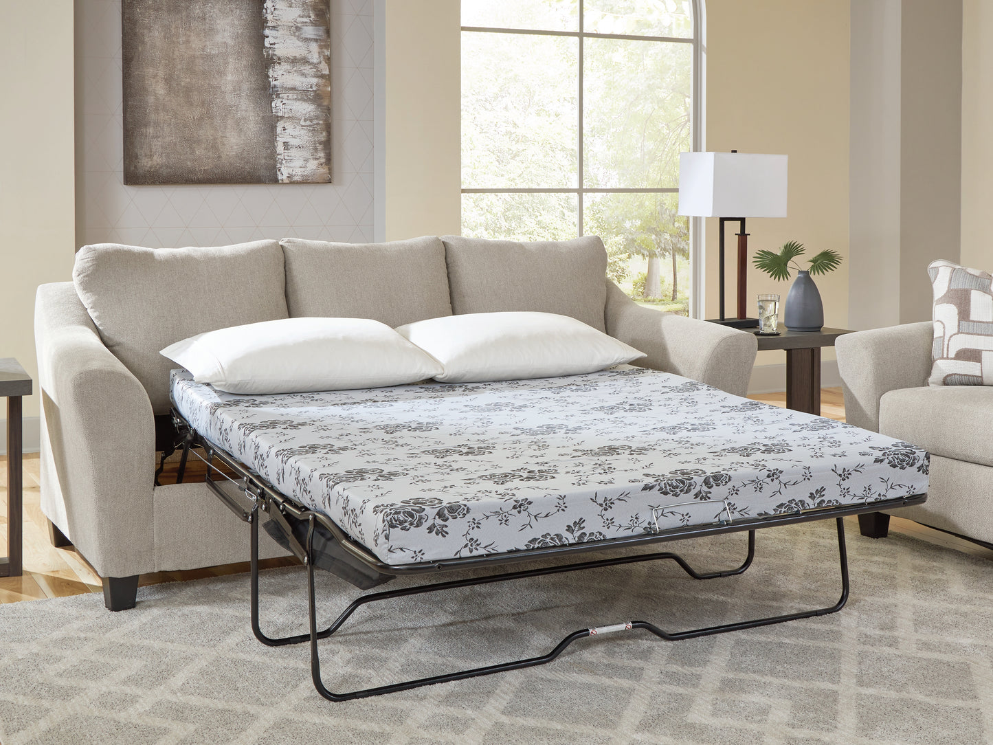 Lakeland Furniture Outlet - Ashley Furniture - Willarae Living Room - Queen Sofa Sleeper / Taupe - 5980339