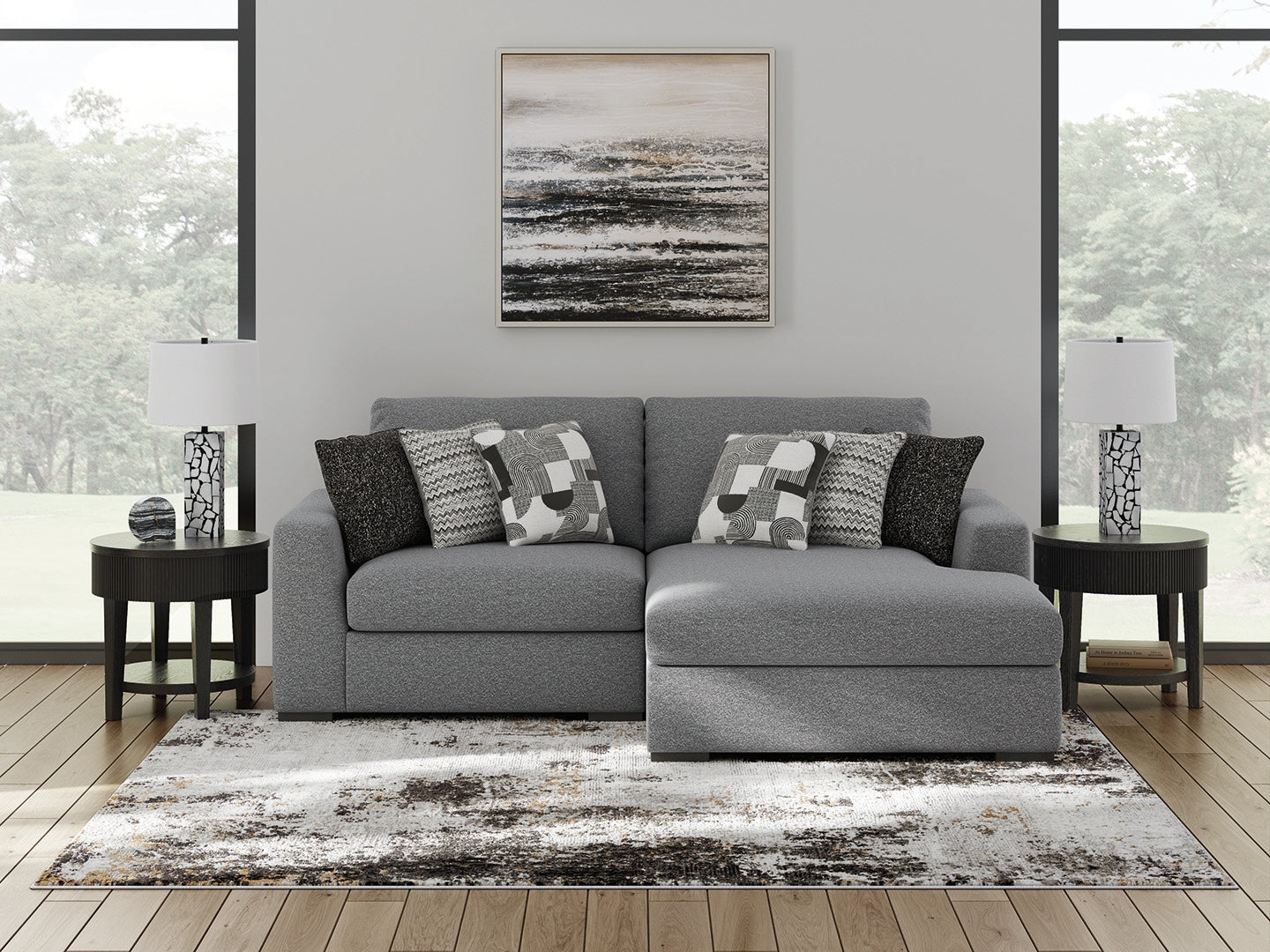 Lakeland Furniture Outlet - Ashley Furniture - Bealton Sectional - RAF 2-Piece Sectional with Chaise / Salt and Pepper - 61305S10