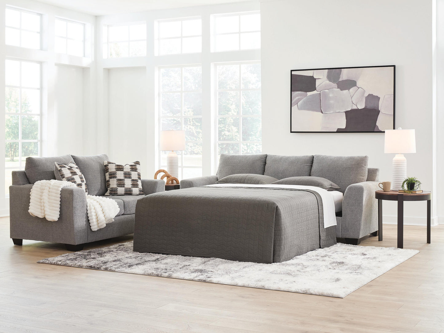 Lakeland Furniture Outlet - Ashley Furniture - Loreo Living Room - Queen Sofa Sleeper / Flint - 6310339