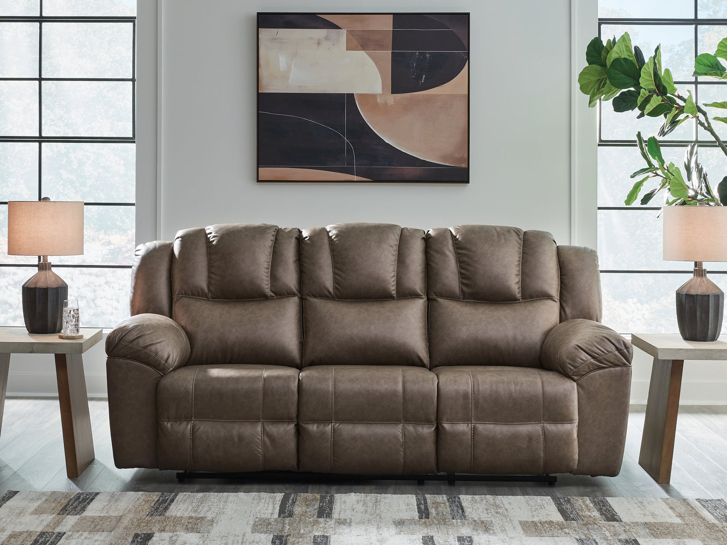 Lakeland Furniture Outlet - Ashley Furniture - Lowilla Living Room - Reclining Sofa / Driftwood - PC6450688