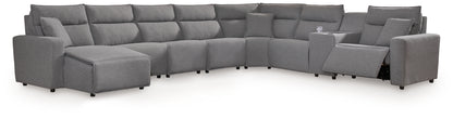 Lakeland Furniture Outlet - Ashley Furniture - ModMax II Sectional - 8-Piece Power Reclining Sectional with Console / Salt and Pepper - 65906S47