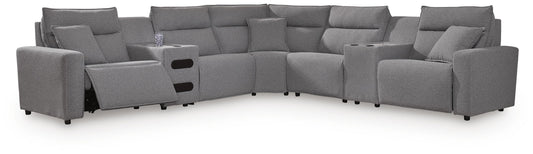 Lakeland Furniture Outlet - Ashley Furniture - Modmax II 7-Piece Power Reclining Sectional with Audio Consoles - 7-Piece Power Reclining Sectional with Audio Consoles - 65906S48