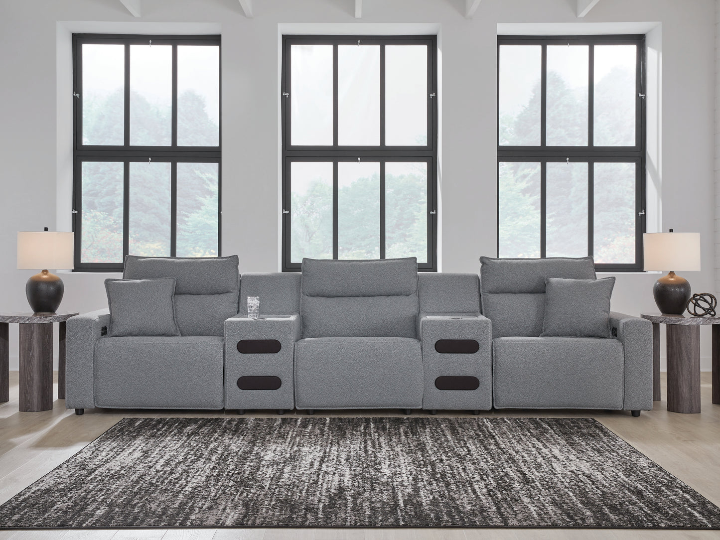 Lakeland Furniture Outlet - Ashley Furniture - ModMax II Sectional - 5-Piece Power Reclining Sectional / Salt and Pepper - 65906S13