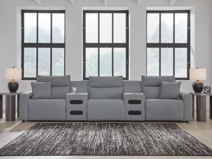 Lakeland Furniture Outlet - Ashley Furniture - ModMax II Sectional - 5-Piece Power Reclining Sectional / Salt and Pepper - 65906S13