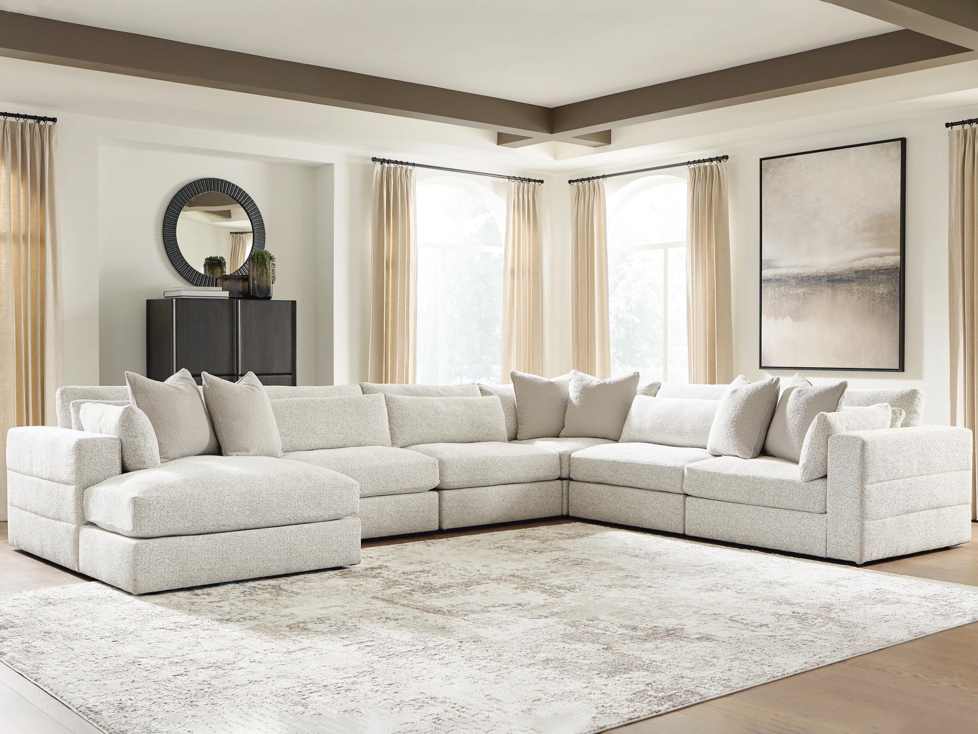 Lakeland Furniture Outlet - Ashley Furniture - Ashbourne Estate Sectional - RAF 6-Piece Sectional with Chaise - PC66004S14