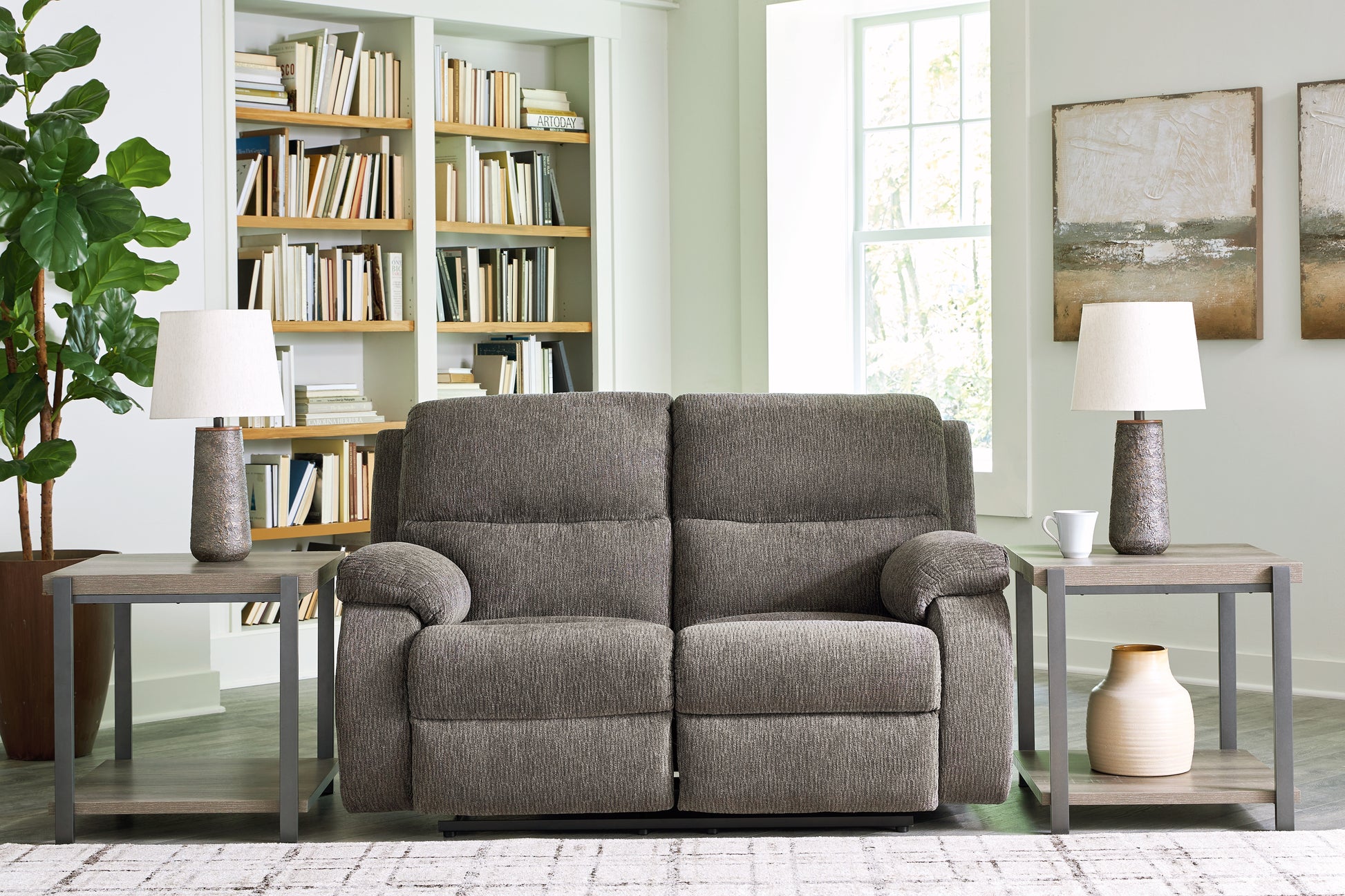 Lakeland Furniture Outlet - Ashley Furniture - Scranto Living Room - Reclining Loveseat / Brindle - 6650286