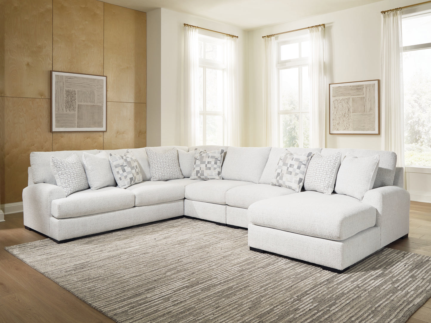 Lakeland Furniture Outlet - Ashley Furniture - Misty-Lakes Sectional - 5-Piece Sectional with Chaise / Chalk - PC66906S11