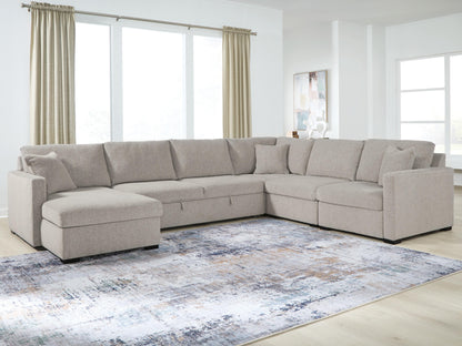 Lakeland Furniture Outlet - Ashley Furniture - ModMax Luxe Sectional - RAF 5-Piece Sectional with Chaise and Pop Up Sleeper / Flint - 68605S97