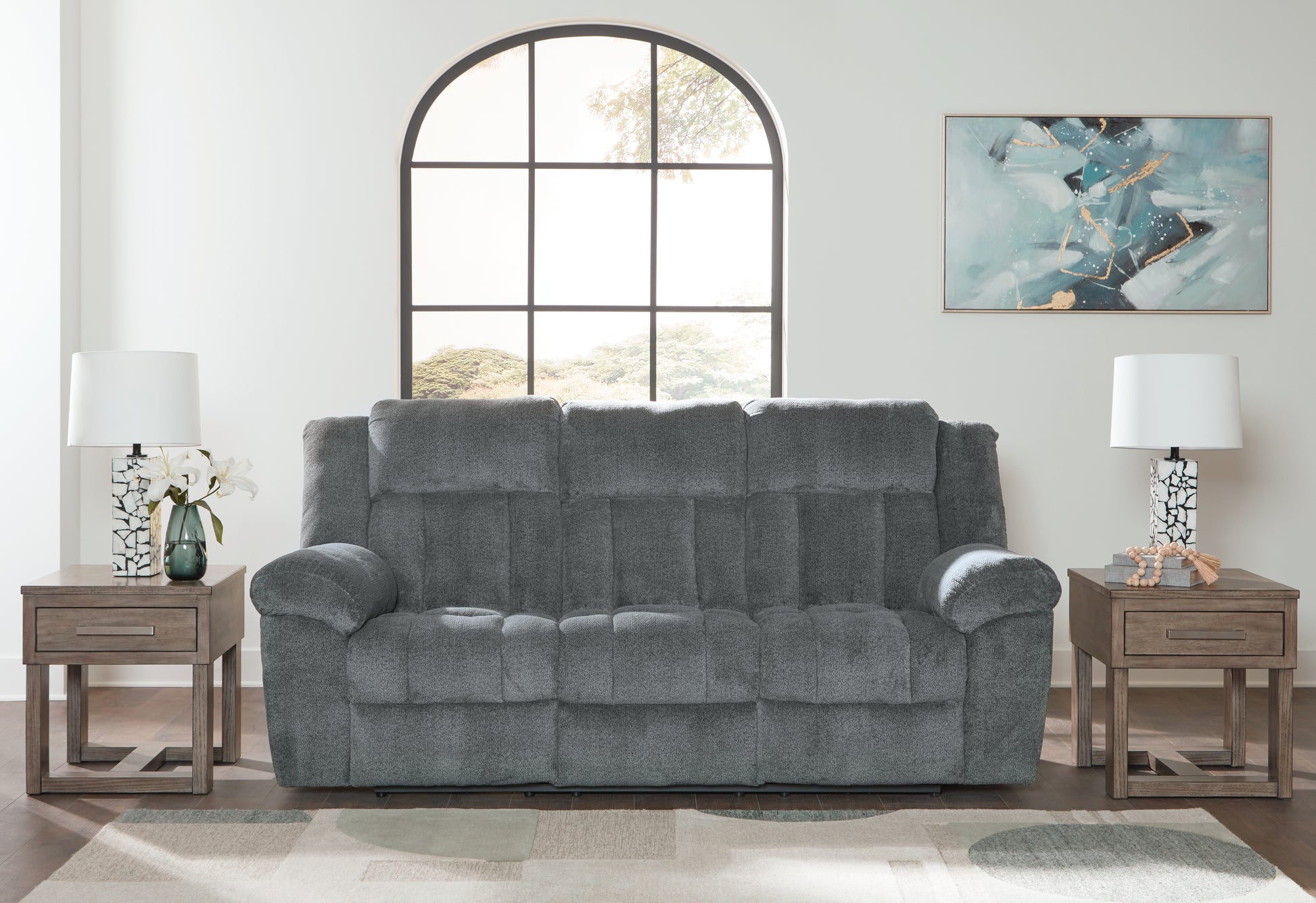 Lakeland Furniture Outlet - Ashley Furniture - Tip-Off Living Room - PWR REC Sofa with ADJ Headrest / Slate - 6930415