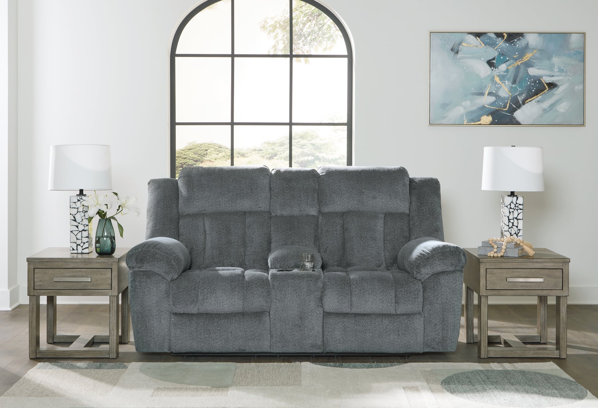 Lakeland Furniture Outlet - Ashley Furniture - Tip-Off Living Room - PWR REC Loveseat/CON/ADJ HDRST / Slate - 6930418