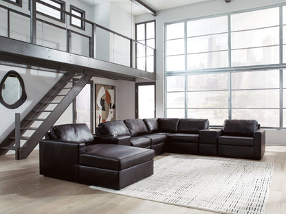 Lakeland Furniture Outlet - Ashley Furniture - ModMax II Sectional - RAF 8-Piece Sectional with Chaise and Storage Consoles / Black - 74305S43