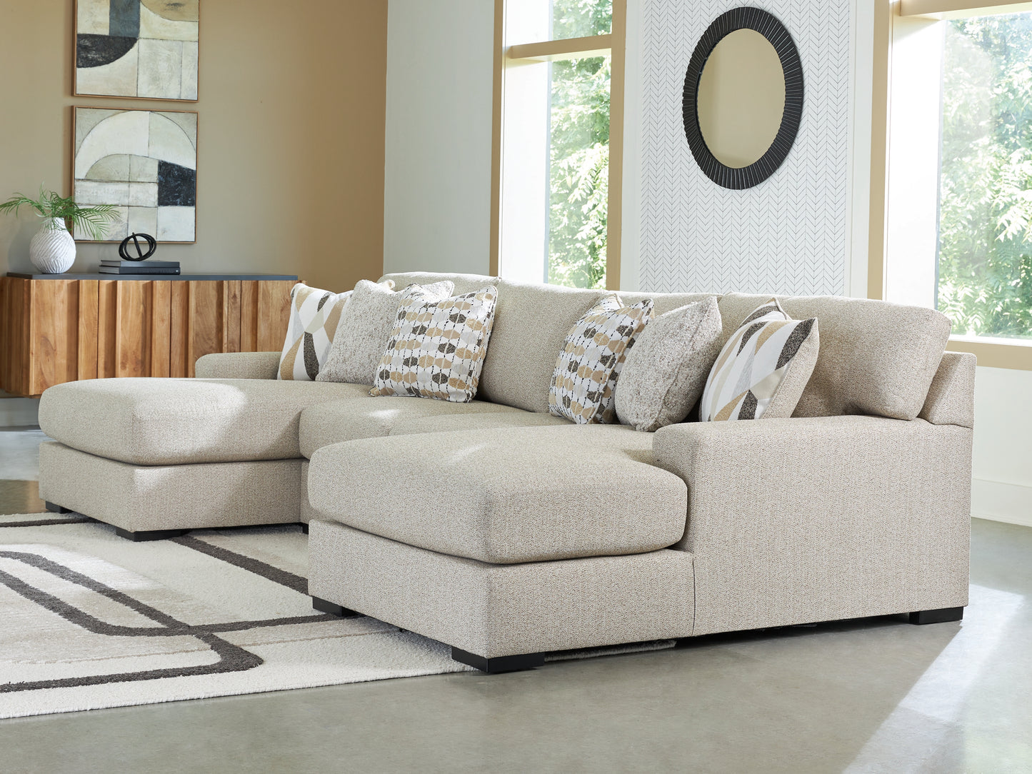 Lakeland Furniture Outlet - Ashley Furniture - Laurelgrove Sectional - RAF 3-Piece Double Chaise Sectional / Pebble - 75105S7