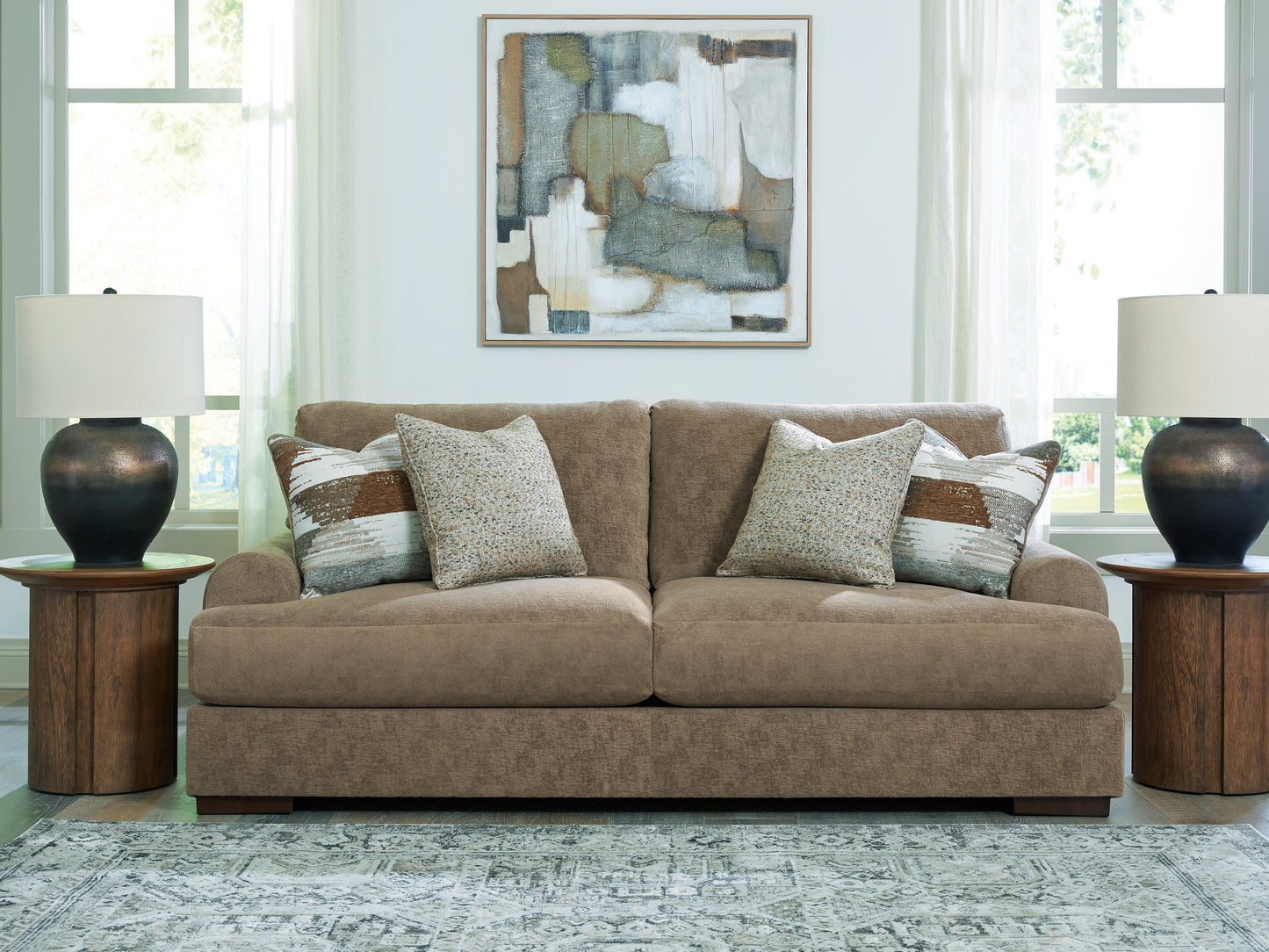 Lakeland Furniture Outlet - Ashley Furniture - Jayne Park Living Room - Sofa / Pecan - PC8150538