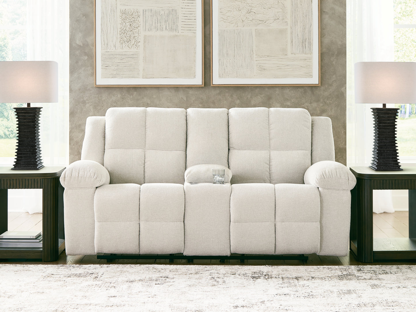 Lakeland Furniture Outlet - Ashley Furniture - Orlen Living Room - DBL Rec Loveseat w/Console / Winter - 8160294