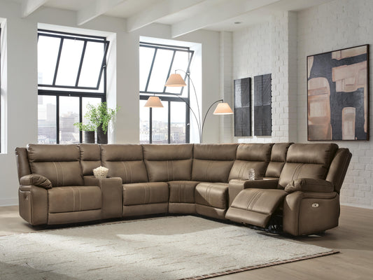 Lakeland Furniture Outlet - Ashley Furniture - Max-Momentum Sectional - 7-Piece Power Reclining Sectional with Audio Consoles - PC82305S8