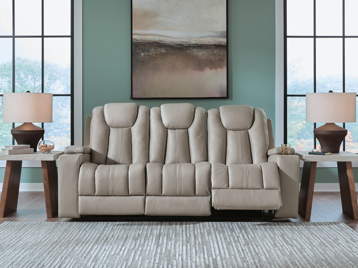 Lakeland Furniture Outlet - Ashley Furniture - Elevate Edges Living Room - REC Sofa w/Drop Down Table / Coin - PC8330589