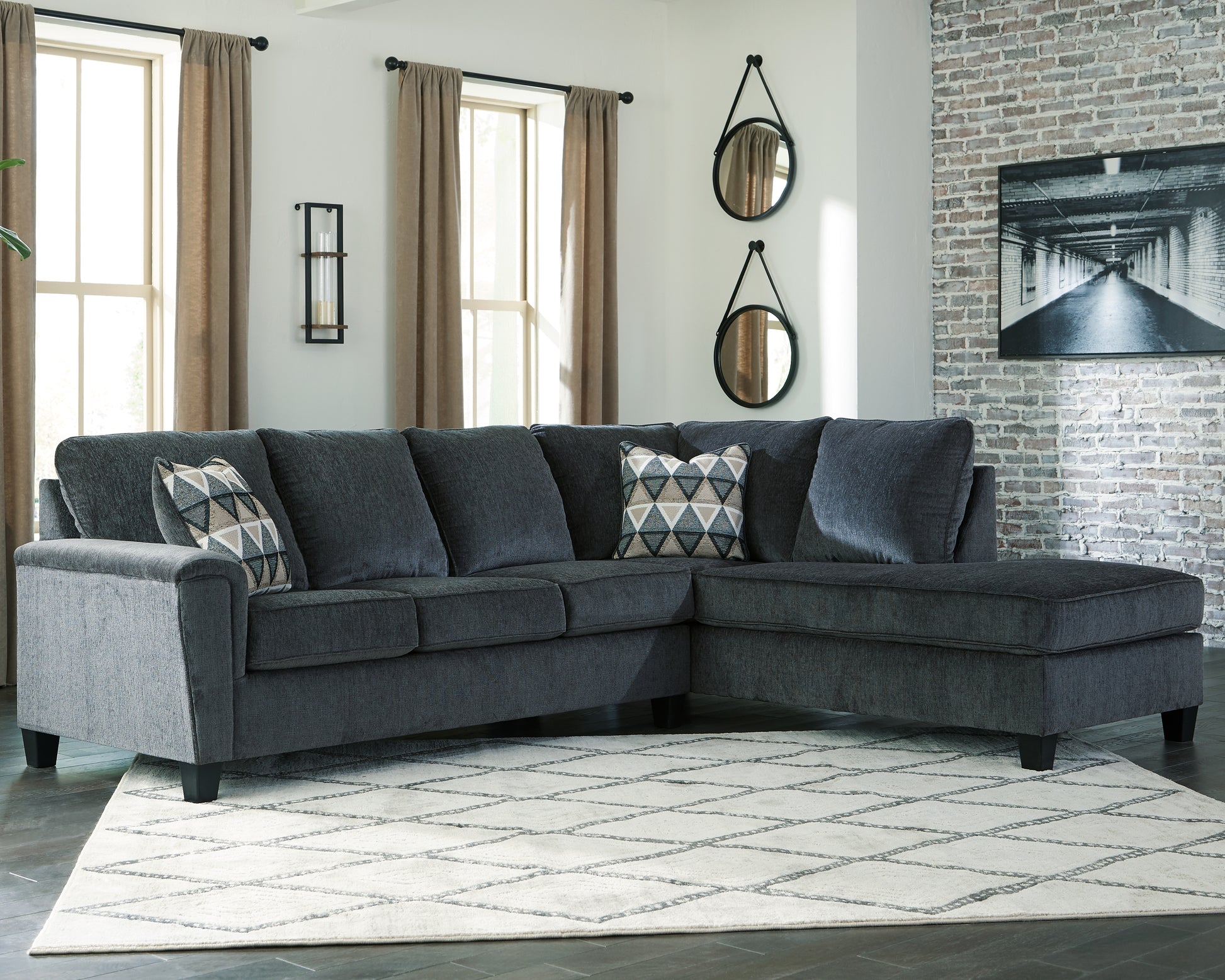 Lakeland Furniture Outlet - Ashley Furniture - Abinger Sectional - LAF 2-Piece Sectional with Chaise / Smoke - 83905S2