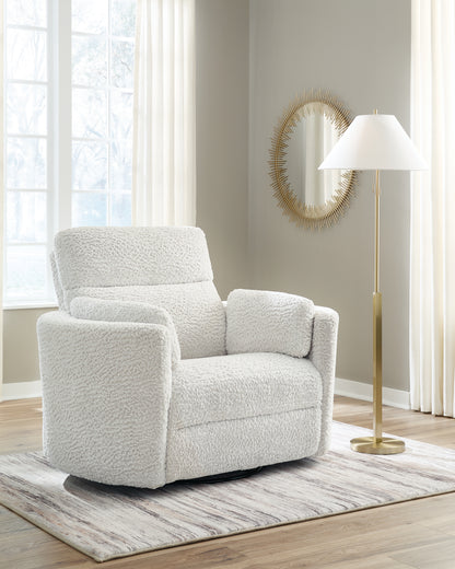 Lakeland Furniture Outlet - Ashley Furniture - Gosaldo Living Room - Swivel Glider Power Recliner / Silver - PC8630395