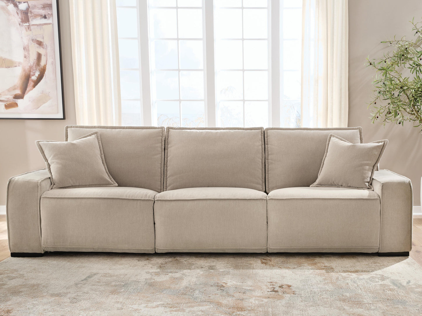 Lakeland Furniture Outlet - Ashley Furniture - Carceri Sectional - 3-Piece Power Sectional Reclining Sofa / Cashmere - 87003S3