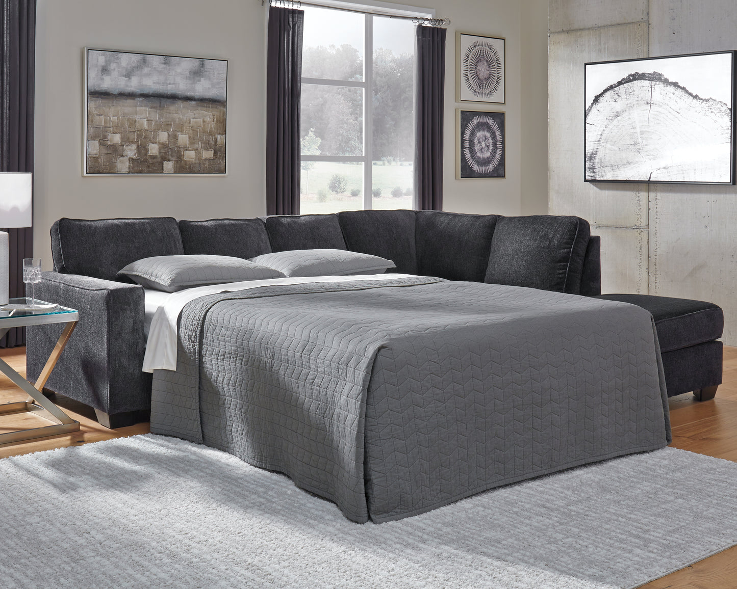 Lakeland Furniture Outlet - Ashley Furniture - Altari Sectional - 2-Piece Sleeper Sectional with Chaise / Slate - 87213S3