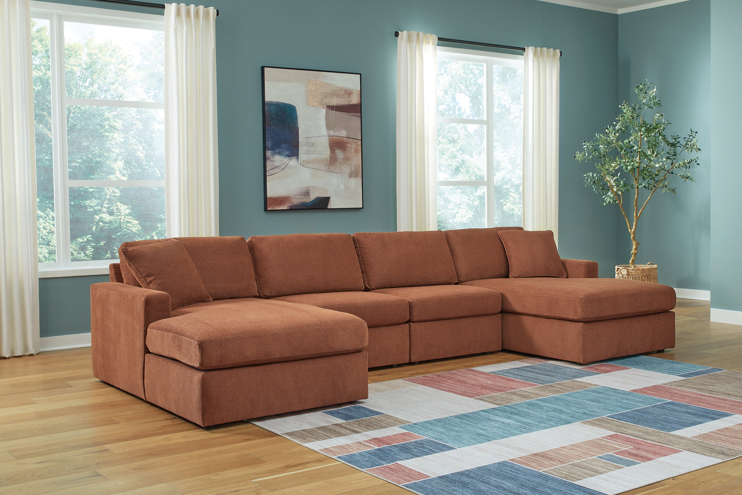 Lakeland Furniture Outlet - Ashley Furniture - Modmax Sectional - RAF 4-Piece Sectional with Chaise / Spice - 92102S19