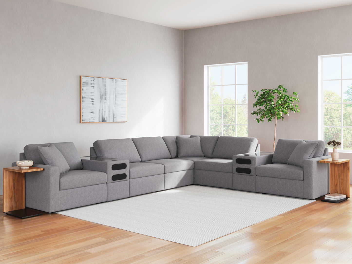 Lakeland Furniture Outlet - Ashley Furniture - Modmax Sectional - RAF 8-Piece Sectional / Granite - 92104S16