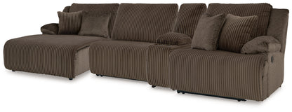 Lakeland Furniture Outlet - Ashley Furniture - Top Tier Sectional - 4-Piece Reclining Sectional with Chaise / Chocolate - 92705S12