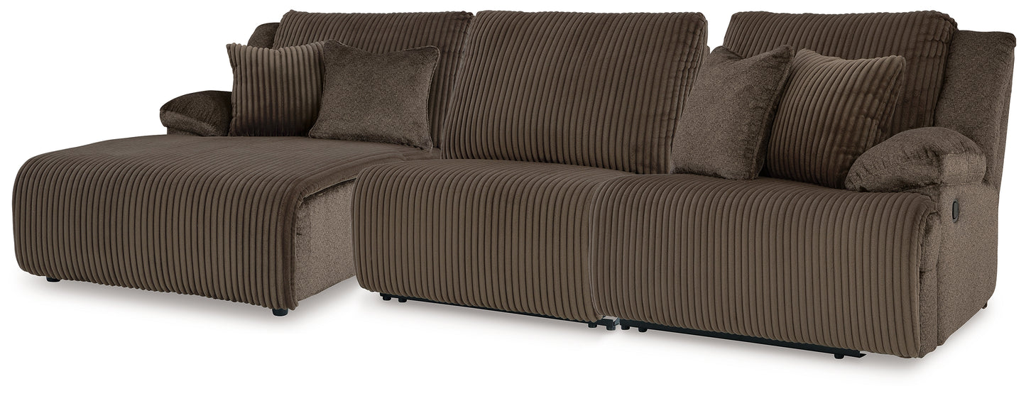 Lakeland Furniture Outlet - Ashley Furniture - Top Tier Sectional - 3-Piece Reclining Sofa Chaise Sectional / Chocolate - 92705S11