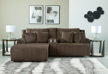 Lakeland Furniture Outlet - Ashley Furniture - Top Tier Sectional - 3-Piece Reclining Sectional Sofa with Chaise / Chocolate - 92705S5